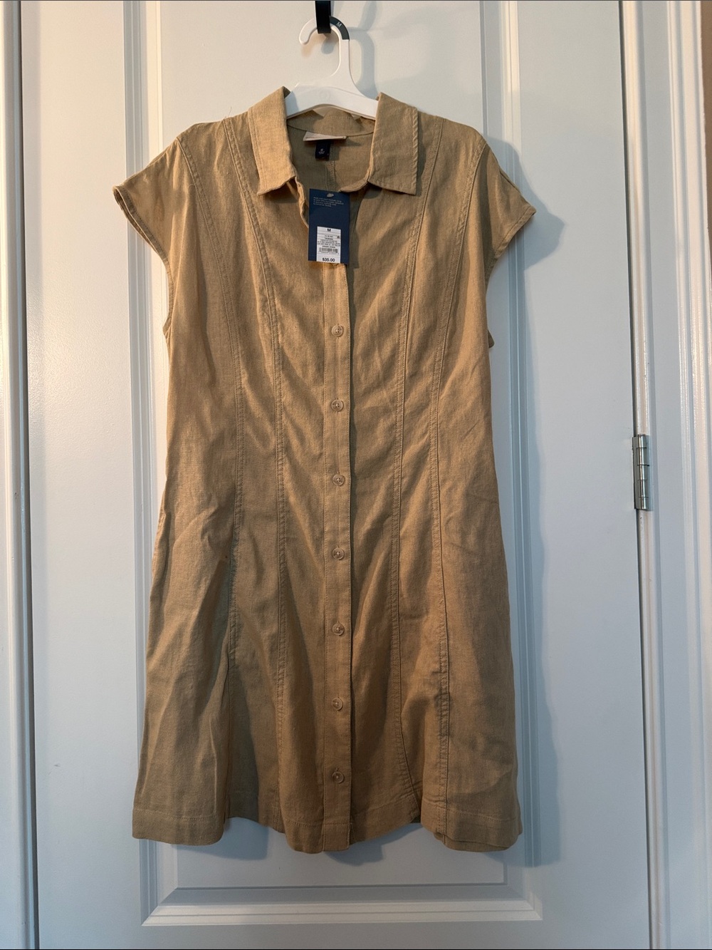NWT Universal Thread Casual Tan Button-Front Women’s Dress- Sz M